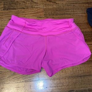 Pink Speed Up Lululemon Shorts 4”